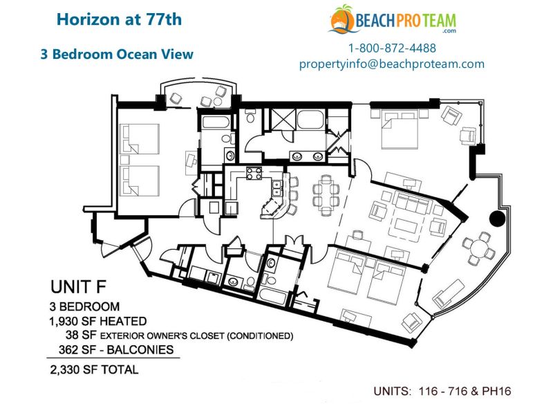 	Horizon at 77th Floor Plan F - 2 Bedroom Ocean View